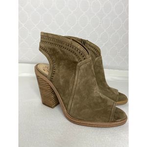 Vince Camuto Koral Suede Open Toe Booties Size 8